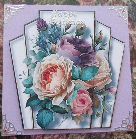 7x7 Art Deco Watercolour Bouquet - Pastels by Wendy De Winter