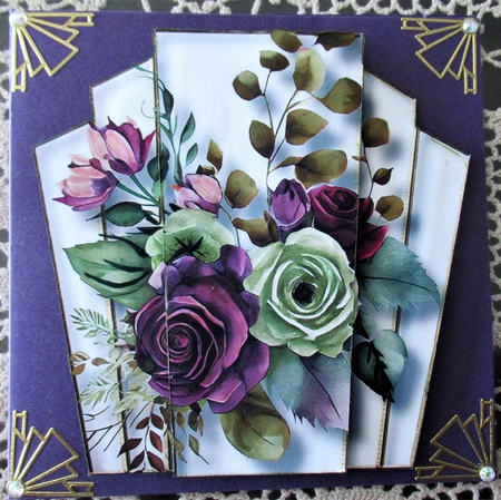 7x7 Art Deco Watercolour Bouquet - Plum & Olive by Wendy De Winter
