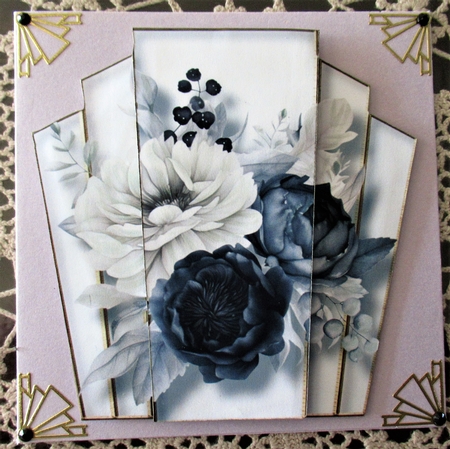 7x7 Art Deco Watercolour Bouquet - Smoky Black by Wendy De Winter
