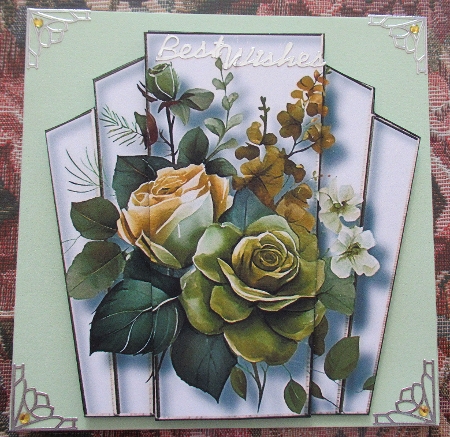 7x7 Art Deco Watercolour Bouquet - Yellow & Olive by Wendy De Winter