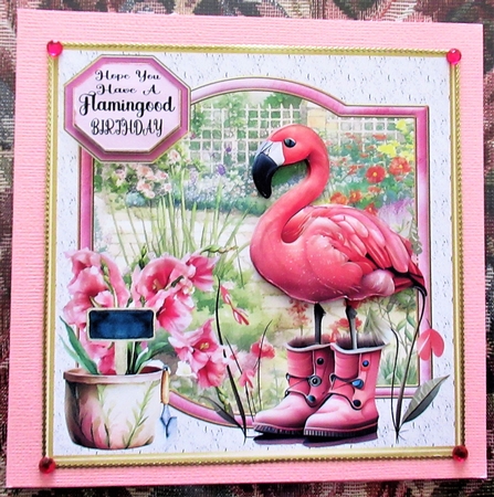 Hope you have a Flamingood......... (multi sentiment)card front 1 by Wendy De Winter