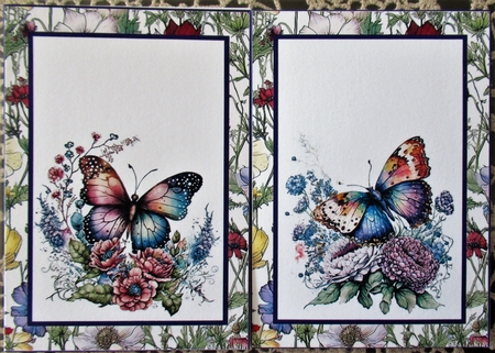 2 Purple butterfly notelets(with room for message) 1 by Wendy De Winter