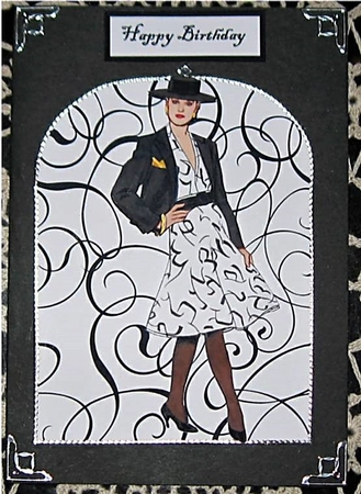 Black N White Dress Shaped Card by Wendy De Winter