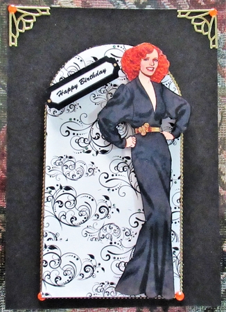 Lola in Black Shaped Card by Wendy De Winter