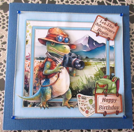 Wanderlust dino card front by Wendy De Winter