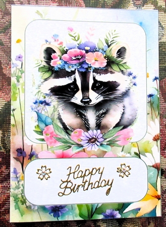 Floral animal cut and fold card(with space for sentiment) 2 by Wendy De Winter
