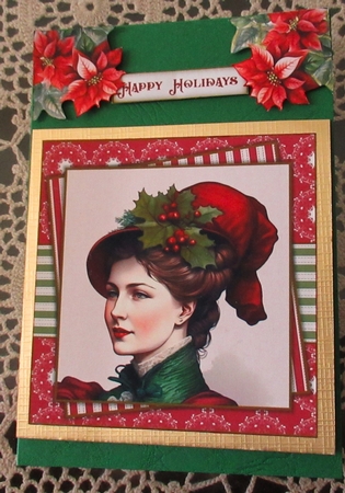 Christmas Ladies Quick Card for Sister, Daughter, Niece with decoupage and sentiments by Wendy De Winter