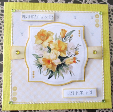 Springtime Daffodils 8x8 Quick Card - Design 5 by Wendy De Winter