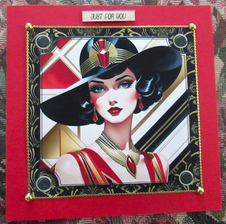 Ladies Art Deco 6x6ins Panel Topper 10 by Wendy De Winter