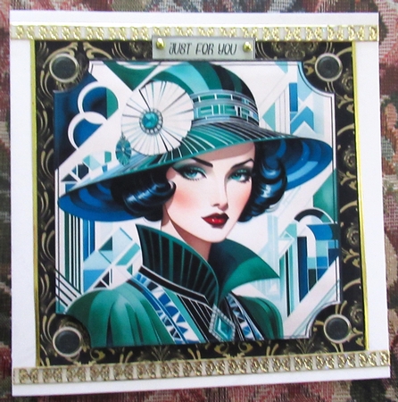 Ladies Art Deco 6x6ins Panel Topper 18 by Wendy De Winter