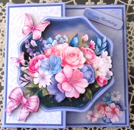 Pastel Flowers - Offset Octagon Card Mini Kit by Wendy De Winter