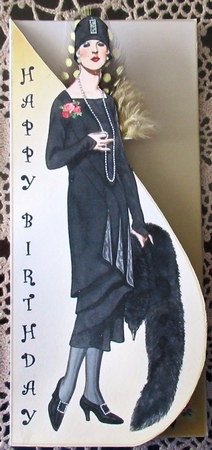 Lady in Black-tear Drop Card by Wendy De Winter