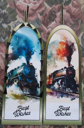 Steam trains bookmarks by Wendy De Winter