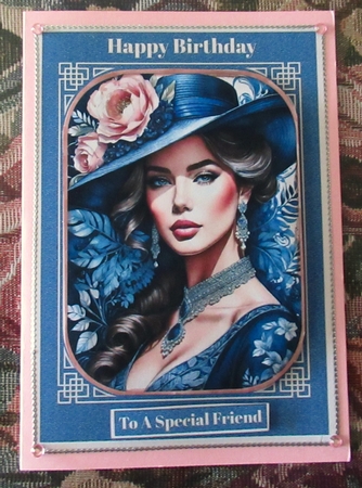 A5 Vintage Lady In Blue by Wendy De Winter