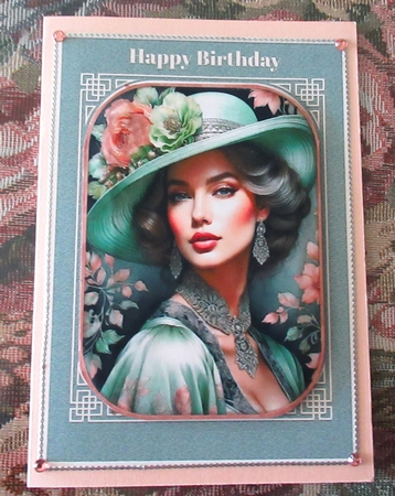 A5 Vintage Lady In Green by Wendy De Winter
