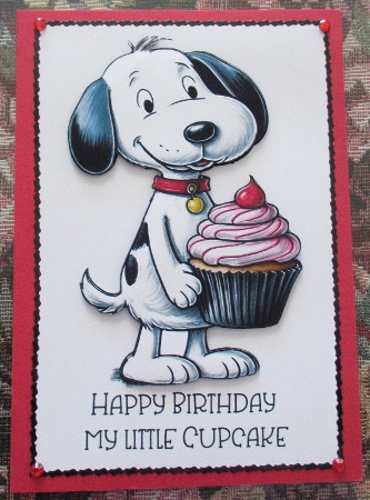 My Little Cupcake A5 Card Front by Wendy De Winter