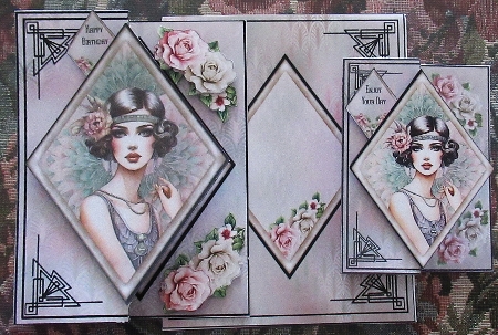 Art Deco Fold Back Card Mini Page Kit by Wendy De Winter