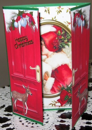 Christmas Lady in Glass Frame, Gatefold by Wendy De Winter
