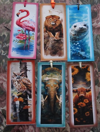 Animals & Birds DL Toppers OR Bookmarks x12 by Wendy De Winter