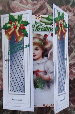 Pretty Christmas Vintage Angel With Holly & Bells Gate Fold (TWO) by Wendy De Winter