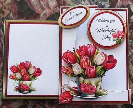 Cutaway Red & white tulips by Wendy De Winter