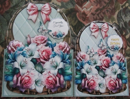 Lily & Roses Basket 2 Shaped Mini Page Kit by Wendy De Winter
