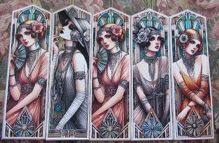 5 Art Deco Bookmarks by Wendy De Winter