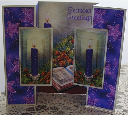 Christmas Candle & Book in Purple by Wendy De Winter