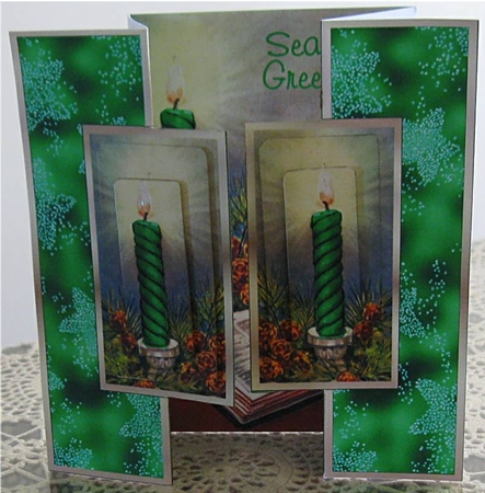 Christmas Candle & Book in Green by Wendy De Winter