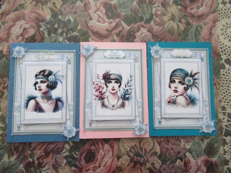 3 Card Set ~ Gatsby Glam Lovely Lady by Wendy De Winter
