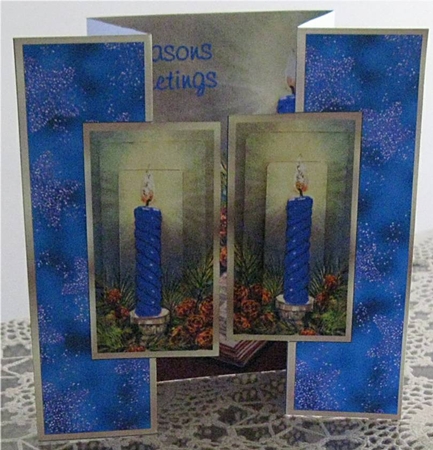 Christmas Candle & Book in Blue - Duo Fold Card & Stackers by Wendy De Winter