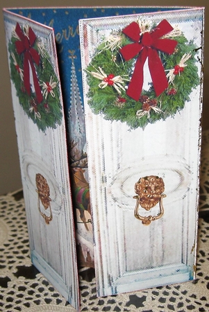 Santa and the Boys Thru the Door Gatefold. by Wendy De Winter