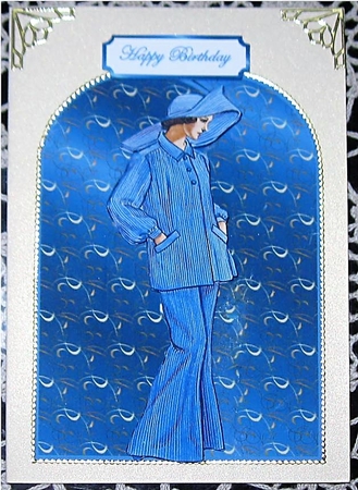 Blue Lady Shaped Card by Wendy De Winter