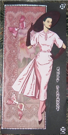 Pink Elegance Large Dl with Decoupage by Wendy De Winter