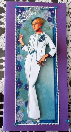 Pure Elegance Lady in White Decoupage by Wendy De Winter