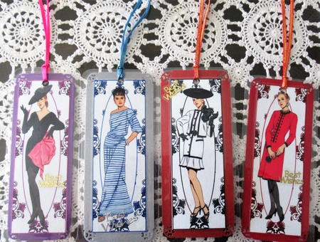 Fashion Lady 4 x Bookmarks by Wendy De Winter