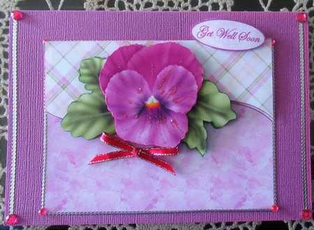 Purple Pansy Cardfront by Wendy De Winter