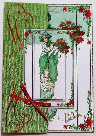 Floral Christmas Fold Back Card by Wendy De Winter