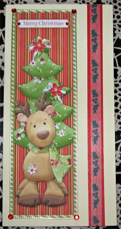 Cute Reindeer Large Dl Card by Wendy De Winter