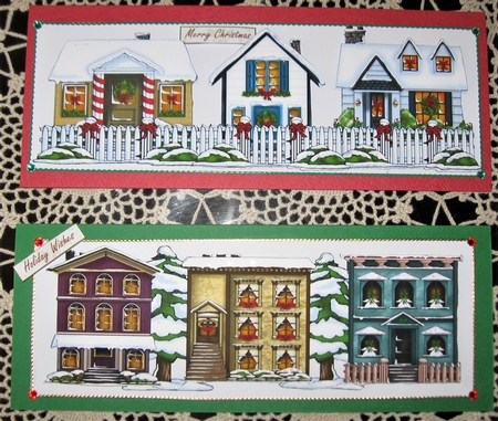 2 Christmas Street Scene Toppers by Wendy De Winter