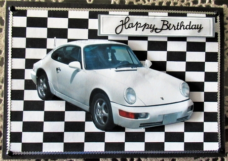 Sporty White Car Quick Card by Wendy De Winter