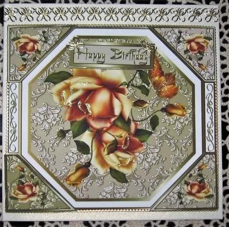 Card Front - Autumn Roses by Wendy De Winter