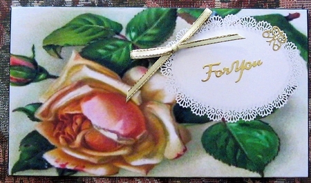 Money Envelop Antique Vintage Roses Lace by Wendy De Winter