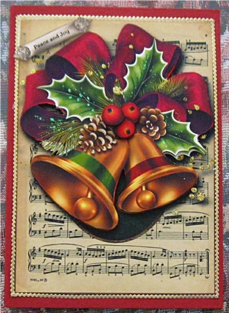 Gorgeous Christmas Bells & Sheet Music Frame by Wendy De Winter
