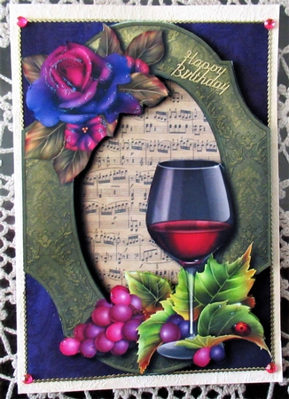 Red Wine Glass & Beautiful Rose + Extra Frame by Wendy De Winter
