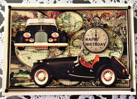 Classi Car Vintage Male Card by Wendy De Winter