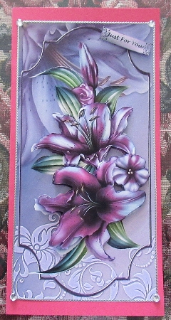 Lilies in the Pink Dl Card Front by Wendy De Winter