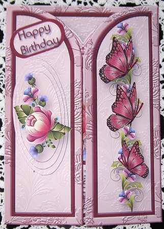 Pink Roses 5 x 7 Gatefold Mini Kit by Wendy De Winter