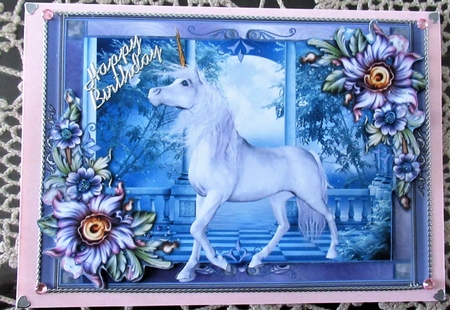 Gorgeous Unicorn and Fantasy Flowers by Wendy De Winter