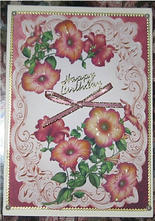 Gorgeous Fantasy Petunias Topper & Plaque by Wendy De Winter